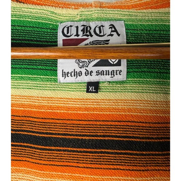 VTG Circa Hecho de Sangre Reversible Hooded  Skater Surfer Zip Jacket Men's XL - Picture 7 of 15